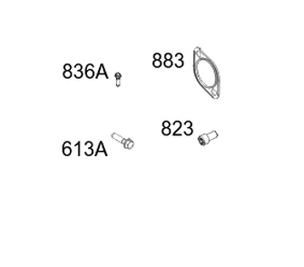 Exhaust Group Diagram and Parts List for 33S877-0039-G1 200000 - 399999 Briggs and Stratton Engine